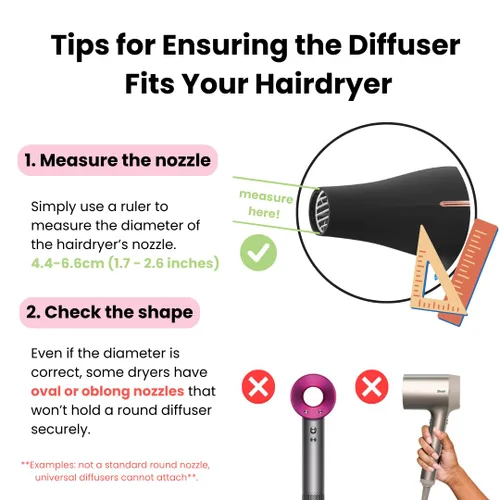 Miniatura 6 de Difusor Universal de cabello "súper resistente" de 1.7 Pulgadas a 2.6 Pulgadas para cabello rizado y ondulado natural, accesorio para secador