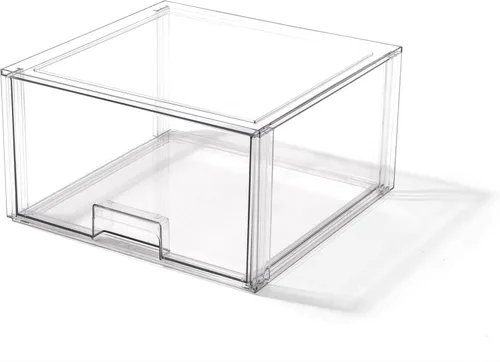 BINO | Cajones de almacenamiento apilables, Extra Grande Alto - Transparente | THE CRATE COLLECTION | Contenedores de almacenamiento con cajones |