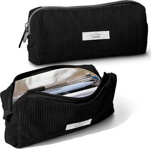 Miniatura 18 de Bolsa para Lápices Estuche para Bolígrafos, Organizador Pequeño de Pana Suave para Lápices con Cremallera, Lindo Estuche para Lápices Artículos