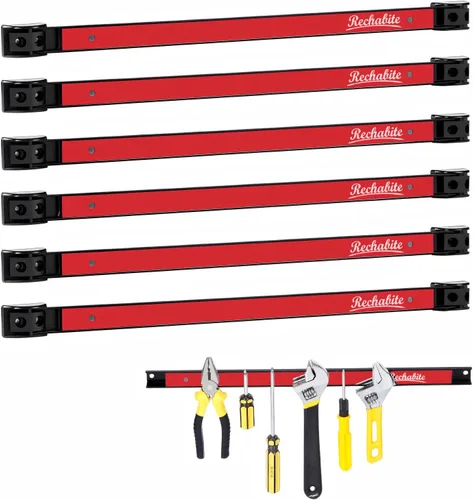 Miniatura 13 de 4 unidades de tiras con soporte magnético para herramientas de 12 pulgadas, barra magnética negra, estante organizador de herramientas de metal
