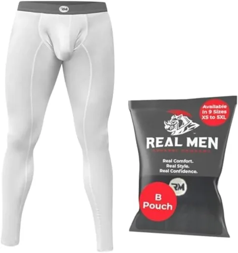 Real Men D Pouch - Pantalones de compresión para hombre, leggings para hombre, pantalones de yoga, medias, capa base para hombres clima frío