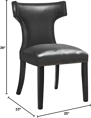 Miniatura 2 de Modway EEI-3922-BLK - Silla de comedor de vinilo curva, color negro