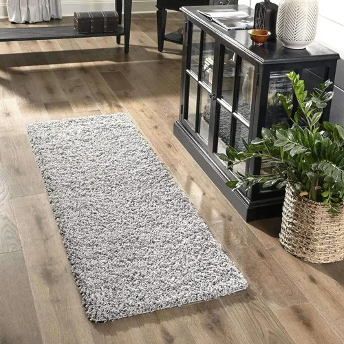 Miniatura 44 de Unique Loom Zuniga Solid Shag Collection alfombra moderna de felpa negra de área (7' 0 x 10' 0)