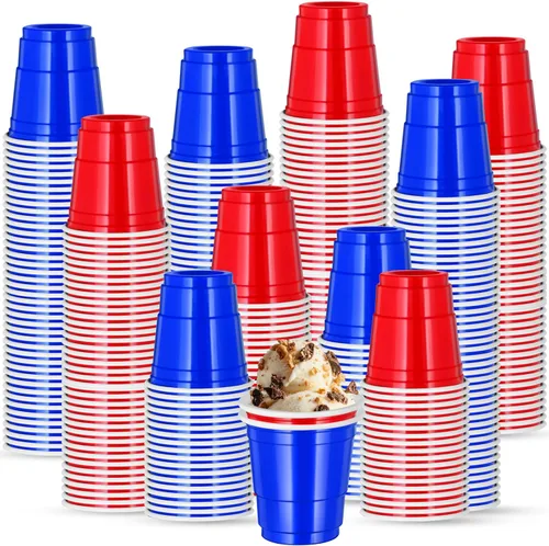 Miniatura 34 de 500 piezas Vasos de Chupito de Plástico Lake Bule de 2 onzas vasos de chupito azules Revelación de Género vasos de chupito desechables para beber