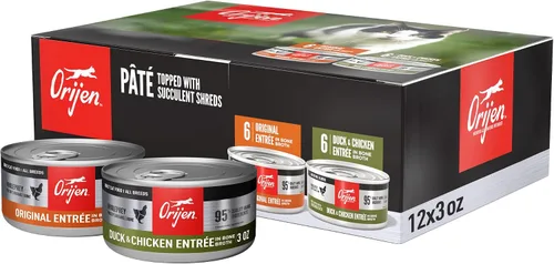 Miniatura 13 de ORIJEN Pate Premium - Comida húmeda para gatos en caldo de huesos con atún, salmón y ternera, latas de 5.5 onzas (12 unidades)