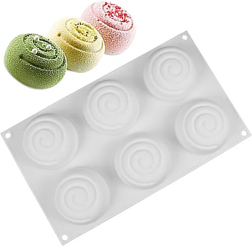 Miniatura 3 de Molde de rollo de canela Molde de chocolate para postre mini molde de pastel molde de cera derretida de silicona moldes para hacer velas para bollo