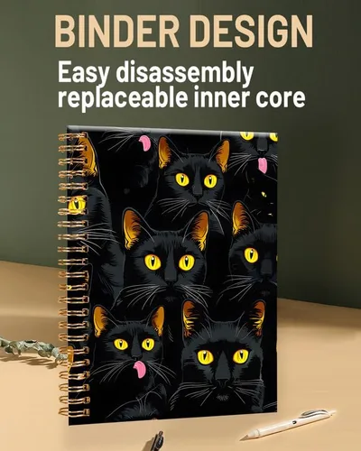 Miniatura 3 de Cuaderno de espiral para mujer, cuadernos universitarios A5 de 6 x 8.4 pulgadas, 120 páginas (60 hojas) diario rayado con papel grueso de alta