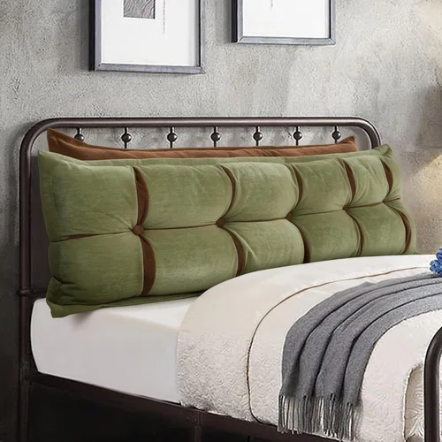 Miniatura 10 de Johnear Almohada Grande para Cabecero de Algodón y Lino, Cojín para Cama Diurna, Respaldo, Almohada Cilíndrica de Soporte y Posicionamiento