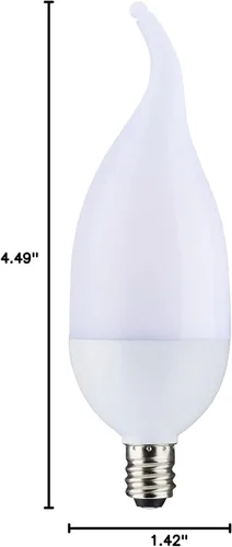 Miniatura 5 de Satco S29807 Bombilla LED con efecto de llama para interiores y exteriores, forma B11, color blanco