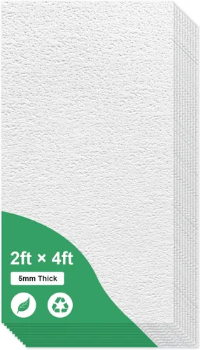 Miniatura 8 de Azulejos de techo profesionales impresos de 2 x 2 pies, panel de techo de PVC de 24 x 24 pulgadas, impermeable, lavable y resistente al fuego, PVC