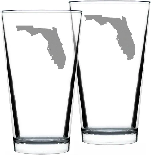 Miniatura 5 de Vaso de pinta personalizado con contorno del estado de Florida para cerveza, decoración de beber con temática estatal y regalos para mujeres