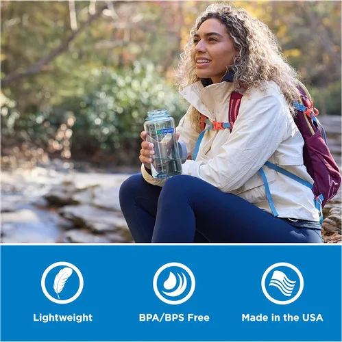 Miniatura 5 de Nalgene Botella de agua Tritan a prueba de fugas, sin BPA, de 32 onzas, boca ancha, fabricada en los Estados Unidos para uso al aire libre e