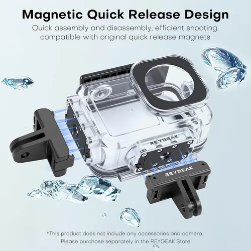 Miniatura 2 de REYGEAK Funda impermeable para DJI Osmo Action 5Pro/4/3,164FT/50M Kit de buceo de carcasa protectora subacuática, carcasa de buceo con interfaz