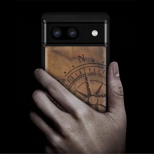 Miniatura 2 de Carveit Funda de madera para Pixel 6a [madera natural y TPU suave negro] a prueba de golpes, funda de madera única y elegante compatible con Google