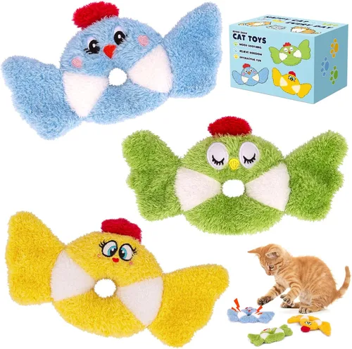Miniatura 9 de ETEKYER Juguetes para gatos con hierba gatera, paquete de 5, juguetes de felpa para gatos de interior, gatitos, interactivos, masticables, juguetes