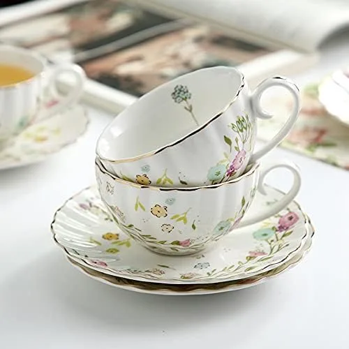 Miniatura 5 de Tazas de café creativas de porcelana taza y platillo de cerámica juegos simples de diseño moderno tazas de café tazas para café decoración del hogar