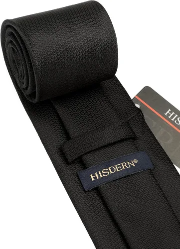 Miniatura 113 de HISDERN Conjunto de corbata a cuadros a cuadros pañuelo tejido clásico formal para hombre corbata y bolsillo cuadrado