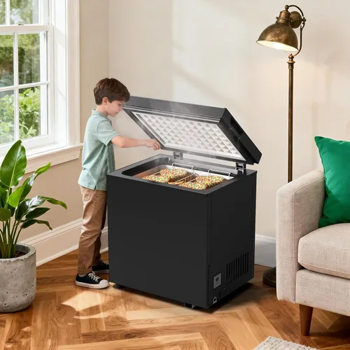 Miniatura 6 de ADT Congeladores de puerta superior independientes de 6.8℉ a -4℉ (negro, 1.8 pies cúbicos)