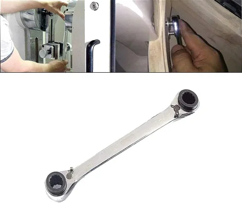 Llave de trinquete 4 en 1 de acero al cromo vanadio doble extremo llave de trinquete 0.630x0.669 in-0.709x0.748 in plata para el hogar garaje taller