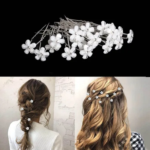 Miniatura 3 de 40 horquillas para el pelo de boda para novia, BetterJonny con diamantes de imitación, pasadores en forma de U, para boda, graduación, novia, dama