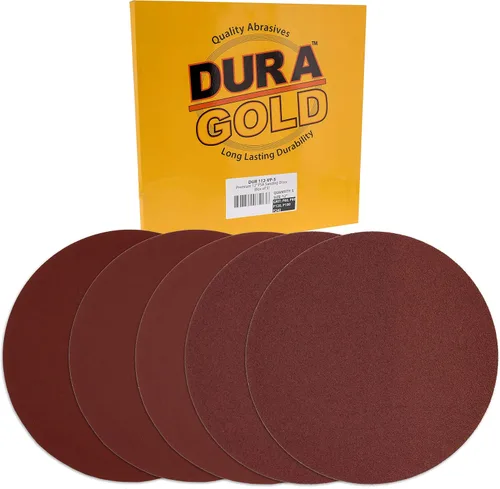 Miniatura 10 de Dura-Gold Discos de lija de alta calidad de 12 pulgadas, grano 240 (caja de 5), discos de papel de lija con adhesivo autoadhesivo PSA, abrasivo