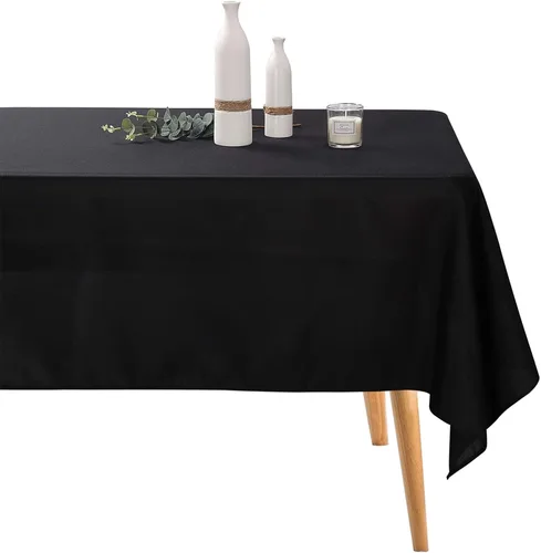 Miniatura 45 de Ascoza Paquete de 2 manteles rectangulares blancos de 60 x 84 pulgadas, tela de poliéster de 4 pies, para bodas, banquetes, restaurantes y fiestas