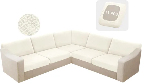 Miniatura 38 de HDCAXKJ - Fundas impermeables para cojín de sofá modular, fundas elásticas para cojín de sofá de esquina, fundas protectoras de muebles de jacquard