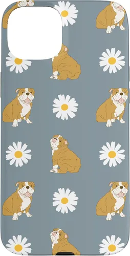 Miniatura 9 de Funda para iPhone 11 Pro English Bulldog and Daisy Flower Pattern Dusty Blue