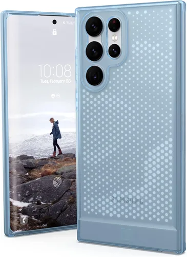 URBAN ARMOR GEAR [U] por UAG - Funda protectora para Samsung Galaxy S22 Ultra, color azul cerúleo, delgada, ligera, elegante, transparente,