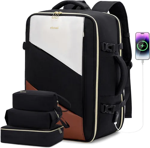 Miniatura 15 de LOVEVOOK Peersonal - Mochila de viaje extra grande de 40 L, bolsa de artículos Peersonal aprobada por vuelo, resistente al agua, mochila de 17 Azul