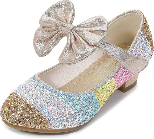 Cadidi Dinos Zapatos de vestir para niñas, zapatos de fiesta de boda, zapatos de tacón Mary Jane Princesa (bebéniño pequeñoniño grande)