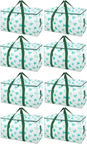 Miniatura 40 de BALEINE Paquete de 2 bolsas de mudanza de gran tamaño con asas reforzadas, bolsa de almacenamiento resistente para ropa, suministros de mudanza