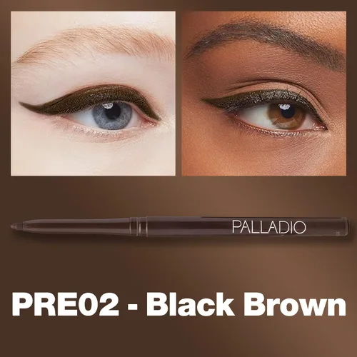 Miniatura 2 de Palladio Delineador de ojos retráctil impermeable, color ricamente pigmentado y cremoso, delineador de ojos deslizante, aplicación a prueba