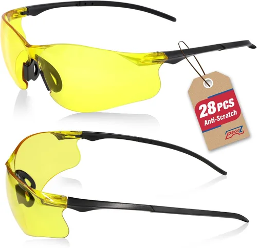 Miniatura 22 de Paquete de 3 lentes de seguridad tintados ámbar: lente de policarbonato antiarañazos con certificación ANSI Z87.1, protección UV para construcción