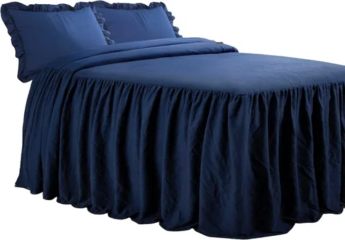 Miniatura 4 de Lush Decor Juego de Colcha con Falda de Volantes - 3 Piezas de Ropa de Cama Lujosa Estilo Granja - Elegante Detalle de Volantes - Estilo Atemporal