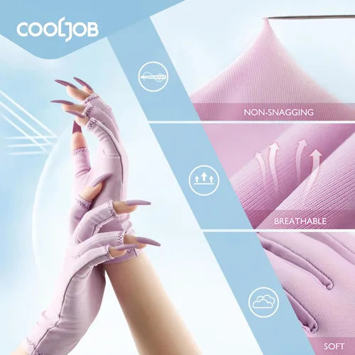 Miniatura 4 de COOLJOB Guantes anti-UV para lámpara de uñas, guantes profesionales de protección UV UPF50+ para manicuras, cuidado de la piel artística sin dedos