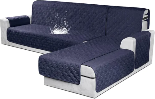 Miniatura 27 de VANSOFY Fundas para Sofá Seccional 100% Impermeables Funda Deslizable para Sofá en Forma de L 3 Piezas Reversible Funda para Chaise Lounge para Sofá