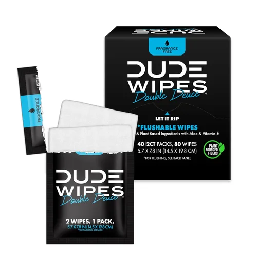 Miniatura 10 de DUDE Wipes On-The-Go Mint Chill - Toallitas de viaje – 30 unidades (envueltas individualmente) – Toallitas desechables extragrandes para adultos