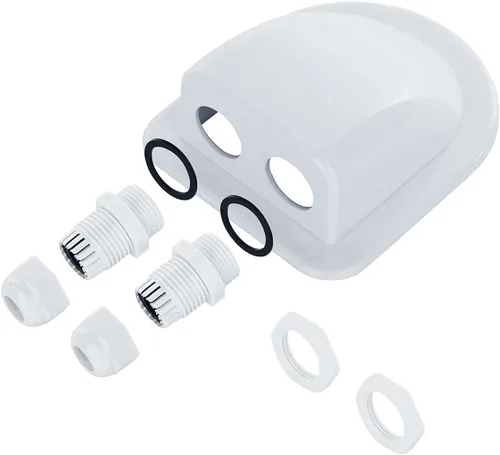 Miniatura 5 de Glándula de entrada de cable solar, cubierta de conector de cable doble solar impermeable, soporte de plástico solar fotovoltaico curvado ABS