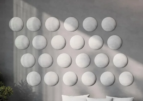 Miniatura 27 de Paneles de arte acústicos decorativos de terciopelo suave para pared, azulejos absorbentes e insonorizantes ecoamortiguadores, tablones suaves Blanco