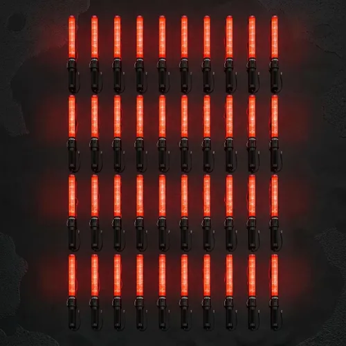 Miniatura 32 de E-riding Paquete de 20 varitas de tráfico, varita de control de tráfico roja de 21 pulgadas con 3 modos de parpadeo y clip lateral, bastón de Rojo