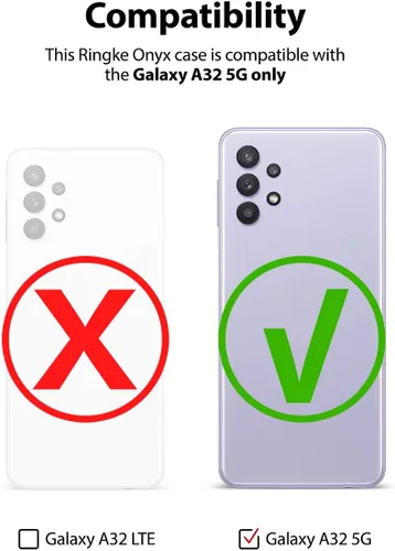 Miniatura 2 de Ringke Onyx - Funda compatible con Samsung A32 5G, bordes elevados antihuellas, agarre de poliuretano termoplástico, resistente y duradero, a prueba