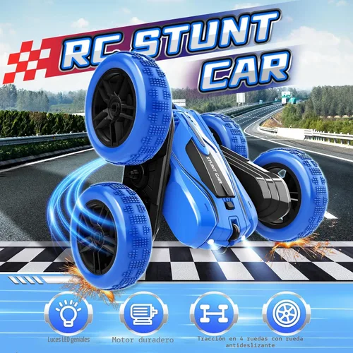 Miniatura 2 de A ALPHA Coche de control remoto, auto de acrobacias RC de doble cara giratorio de 360° 4WD 2.4GHz juguetes para niños de 5 a 7 a 13 años, regalo