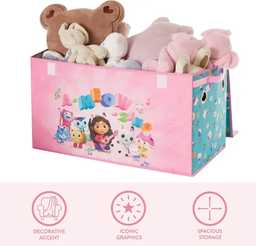 Miniatura 4 de Idea Nuova Gabbys Dollhouse - Baúl plegable de almacenamiento para niños, duradero con tapa suave, 28.5 x 14.5 x 16 pulgadas Casa de muñecas Gabbys