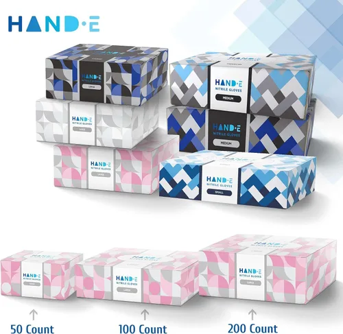 Miniatura 7 de Hand-E Touch - Guantes desechables de nitrilo rosa, para esteticista, técnico de uñas, tinte y estilista de cabello, guantes de limpieza