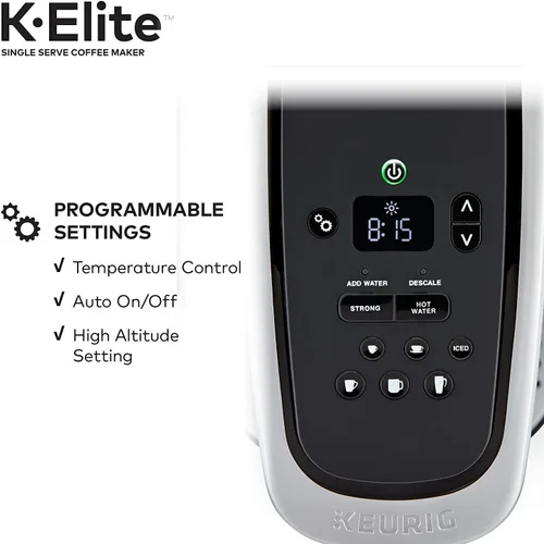 Miniatura 6 de Keurig C K-Elite Maker, cafetera de cápsulas K-Cup de una sola porción, con capacidad de café helado, extra incluida, 75 onzas, paquete de filtros