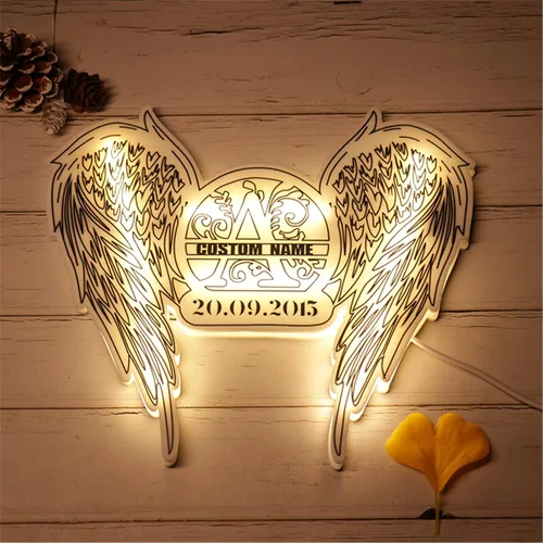 Miniatura 7 de Lámpara de fotos personalizada con 5 imágenes, luz LED para dormitorio, noche 3D, Navidad, cumpleaños, hueso, 8 pulgadas
