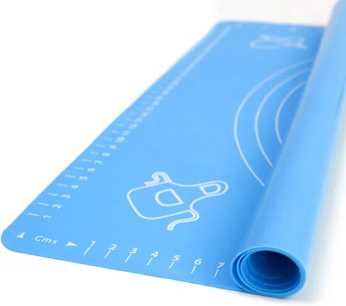 Miniatura 4 de Alfombrilla de Silicona para Hornear para Enrollar Masa de Repostería con Medidas, 25.6 x 17.7 Sin BPA Antiadherente y Antideslizante Verde Lámina