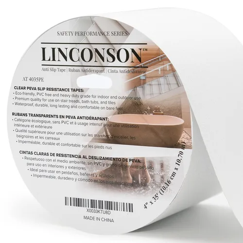 Miniatura 9 de linconson 1 pulgada x 20 pies, agarre transparente antideslizante para escaleras y cinta antideslizante