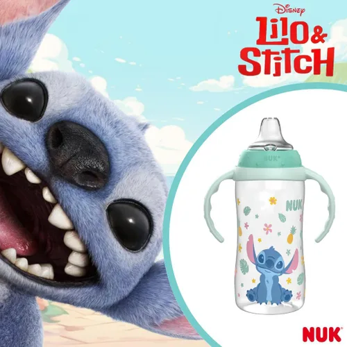 Miniatura 11 de NUK Vaso de aprendizaje, 10 onzas, paquete de 2, Disney's Stitch, boquilla suave, asas de fácil agarre, sin BPA, taza de transición a prueba